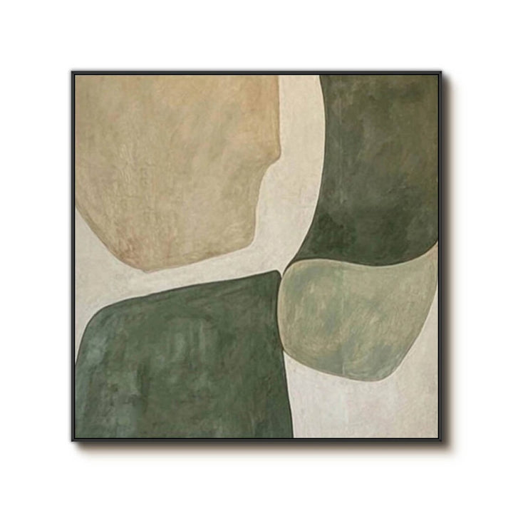 Mossy Alignment – Abstract Hand-Painted Oil Painting