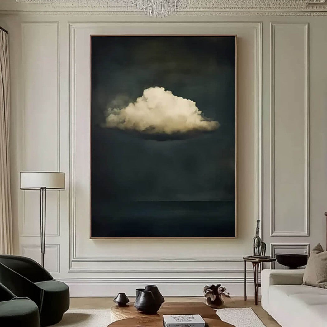 Nimbus Solitaire – Textured Cloud Hand-Painted Oil Painting