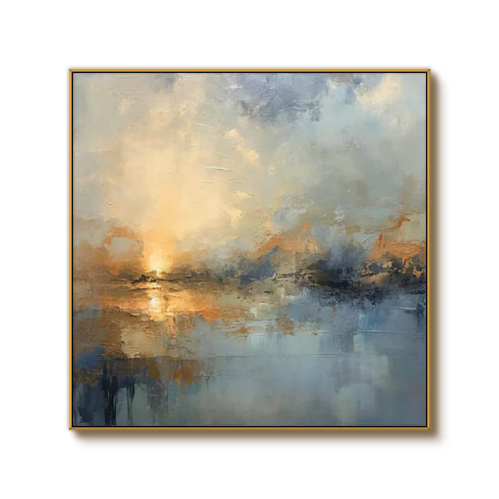 Solstice Glow – Abstract Landscape Hand-Painted Oil Painting