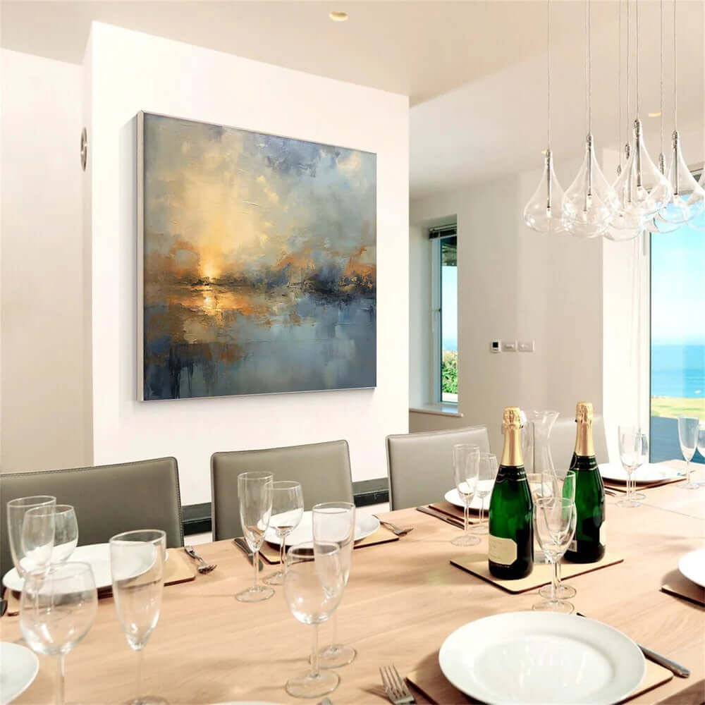 Solstice Glow – Abstract Landscape Hand-Painted Oil Painting