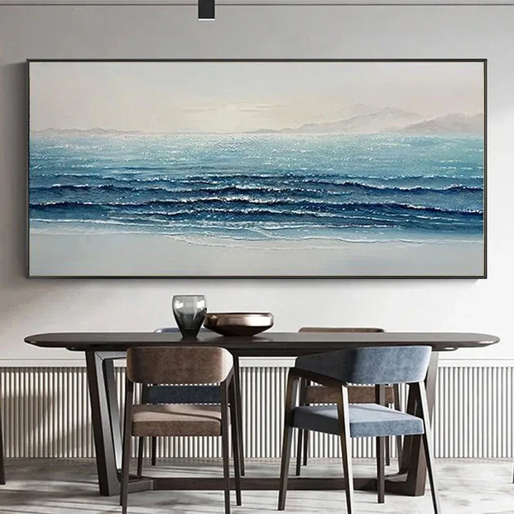 Glittering Tide – Abstract Seascape Hand-Painted Oil Painting