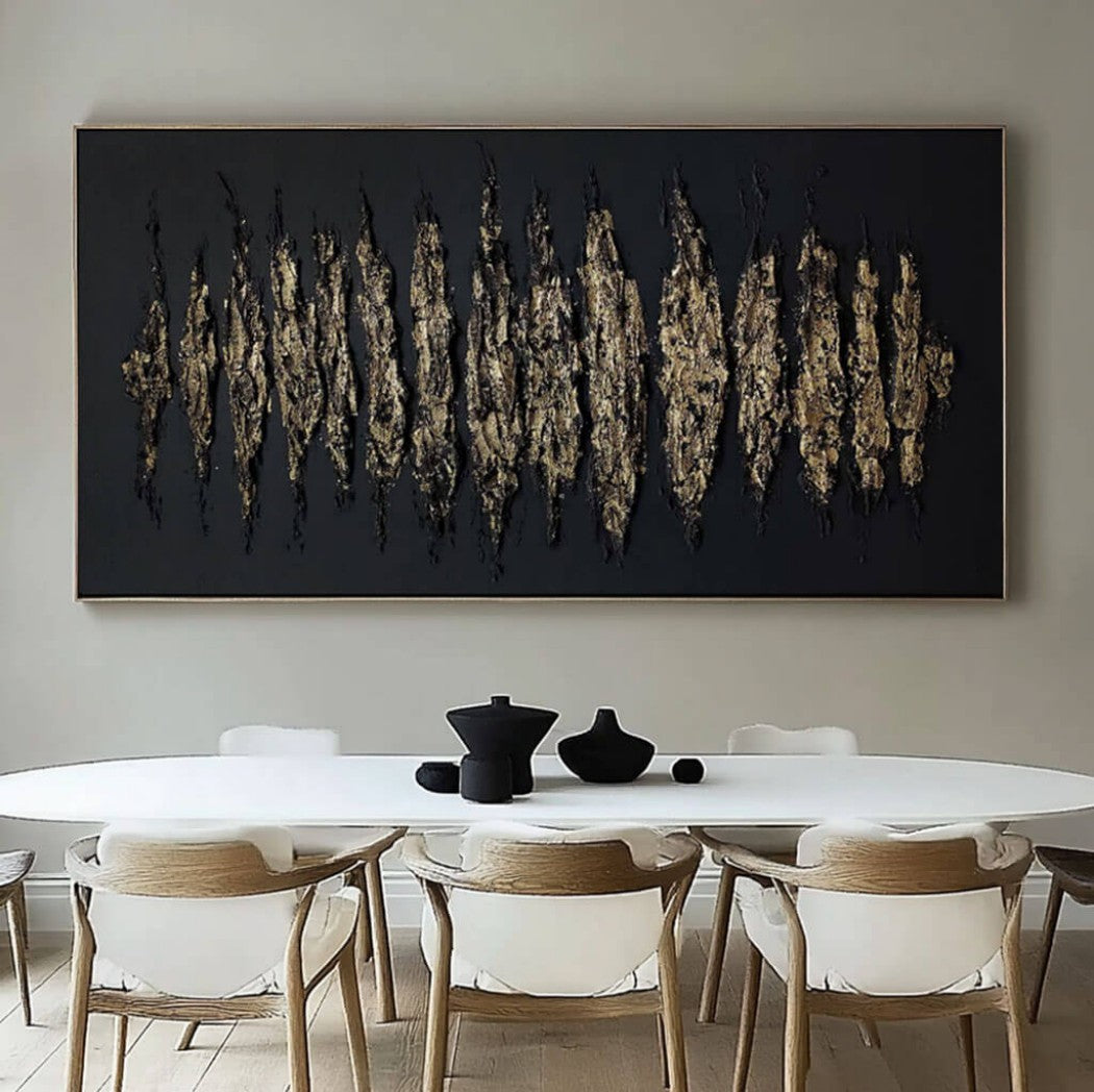 Stygian Aurum – Textured Hand-Painted Oil Painting