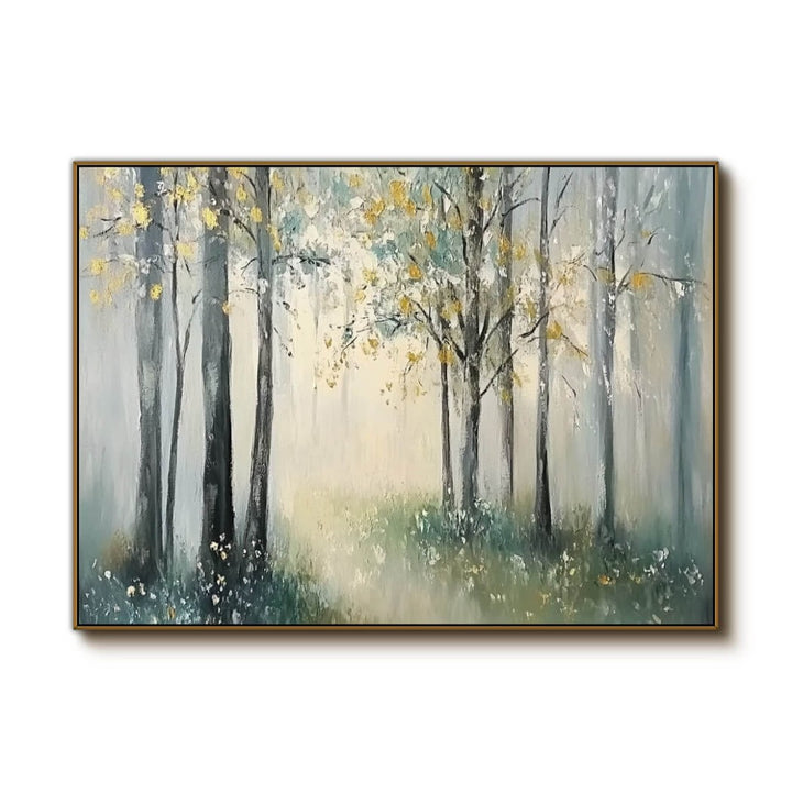 Sylvan Light – Gilded Forest Hand-Painted Oil Painting