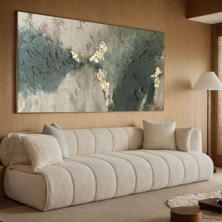 Muted Gilt – Textured Abstract Hand-Painted Oil Painting
