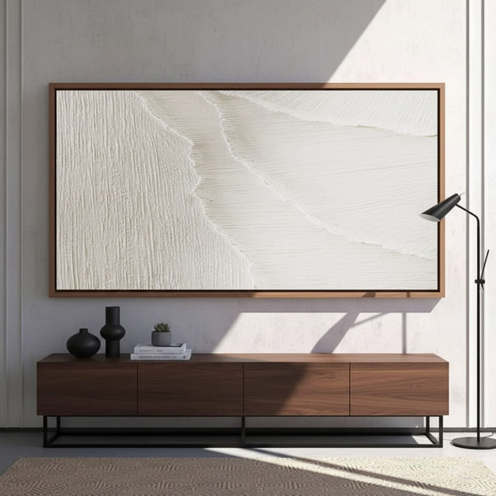 Chalk Dune – Textured Minimalist Hand-Painted Oil Painting