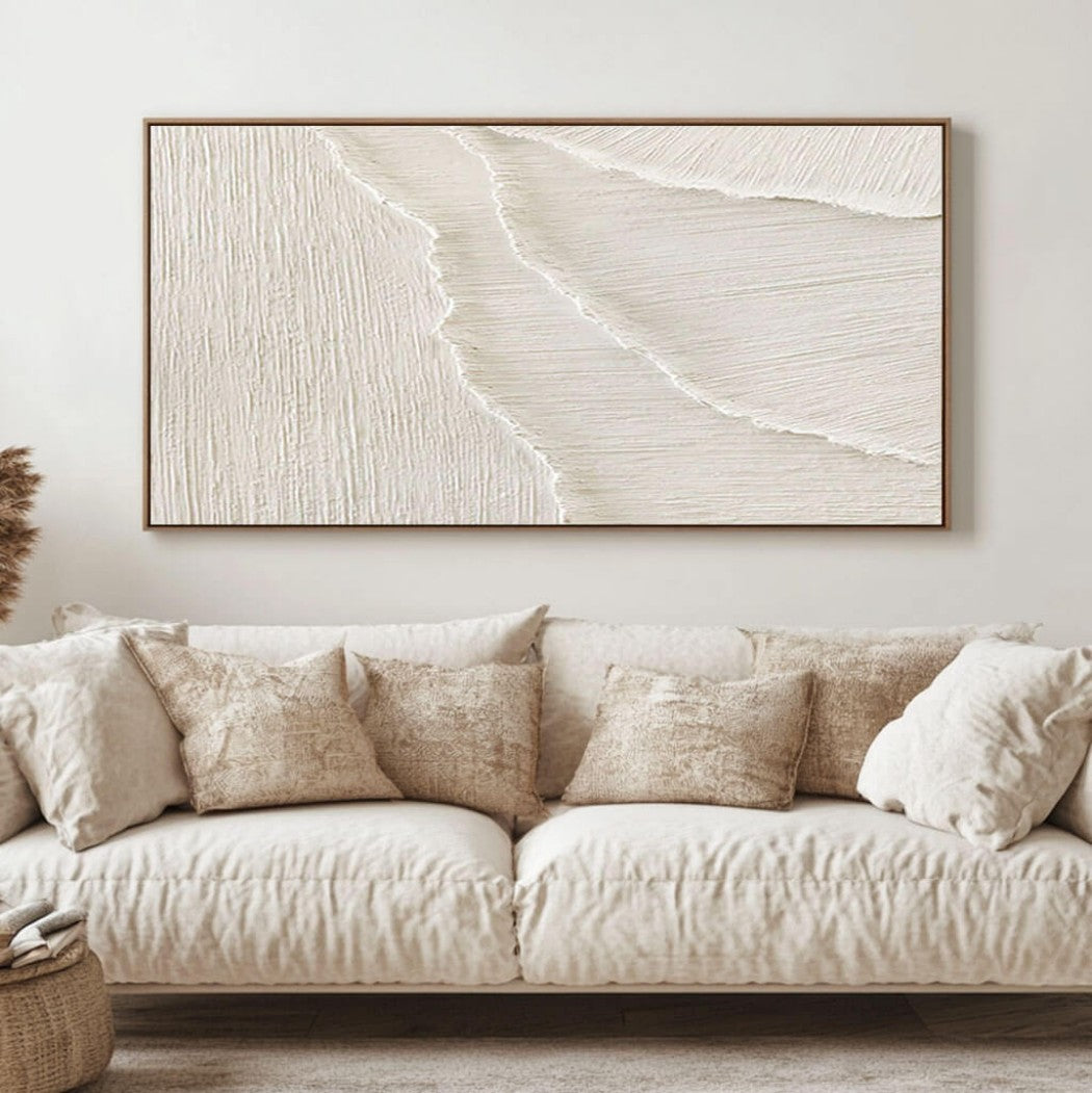 Chalk Dune – Textured Minimalist Hand-Painted Oil Painting