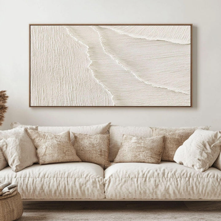 Chalk Dune – Textured Minimalist Hand-Painted Oil Painting