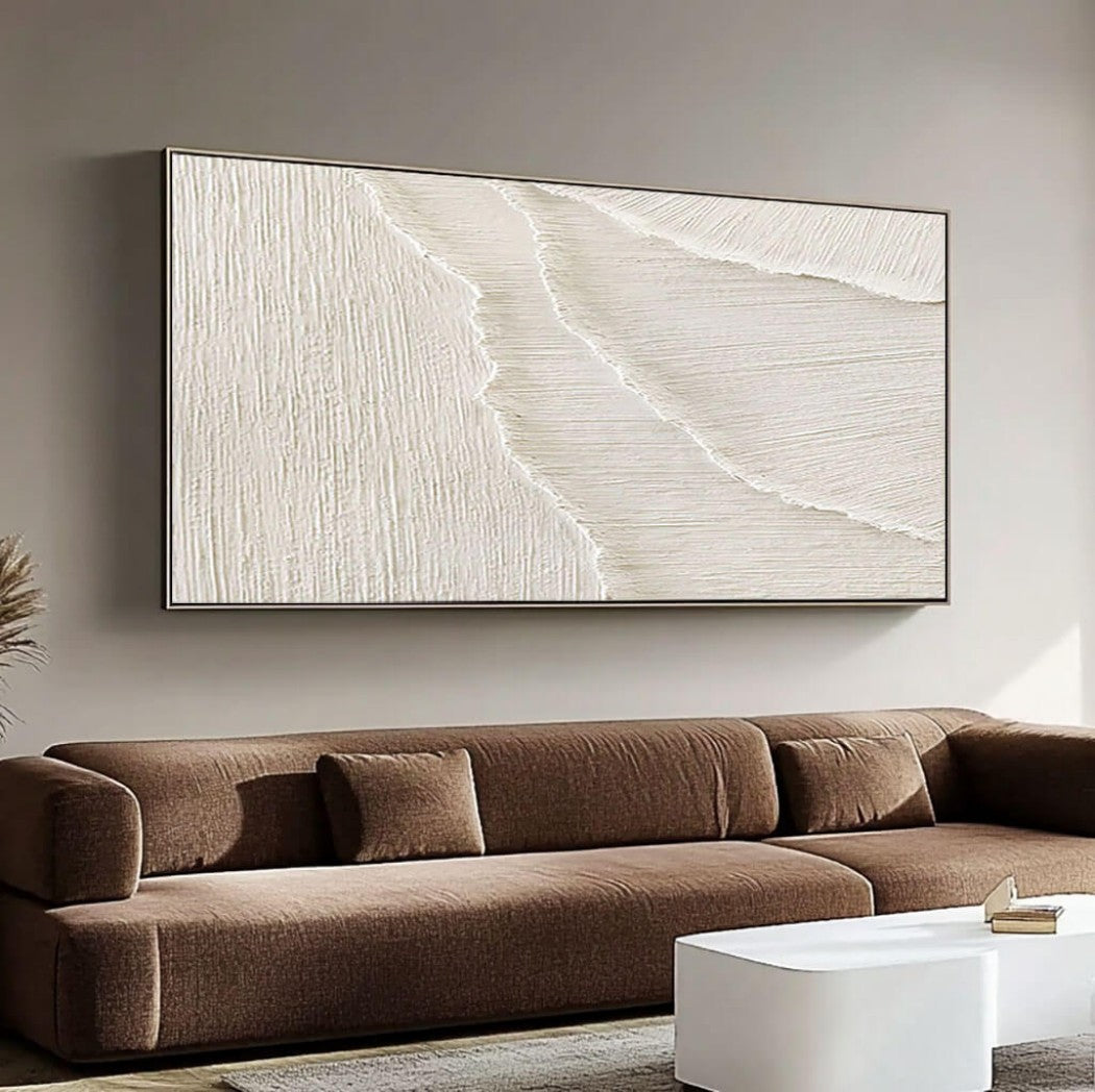 Chalk Dune – Textured Minimalist Hand-Painted Oil Painting