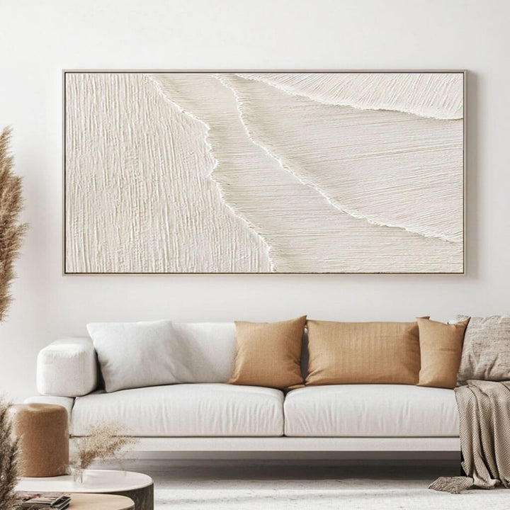 Chalk Dune – Textured Minimalist Hand-Painted Oil Painting