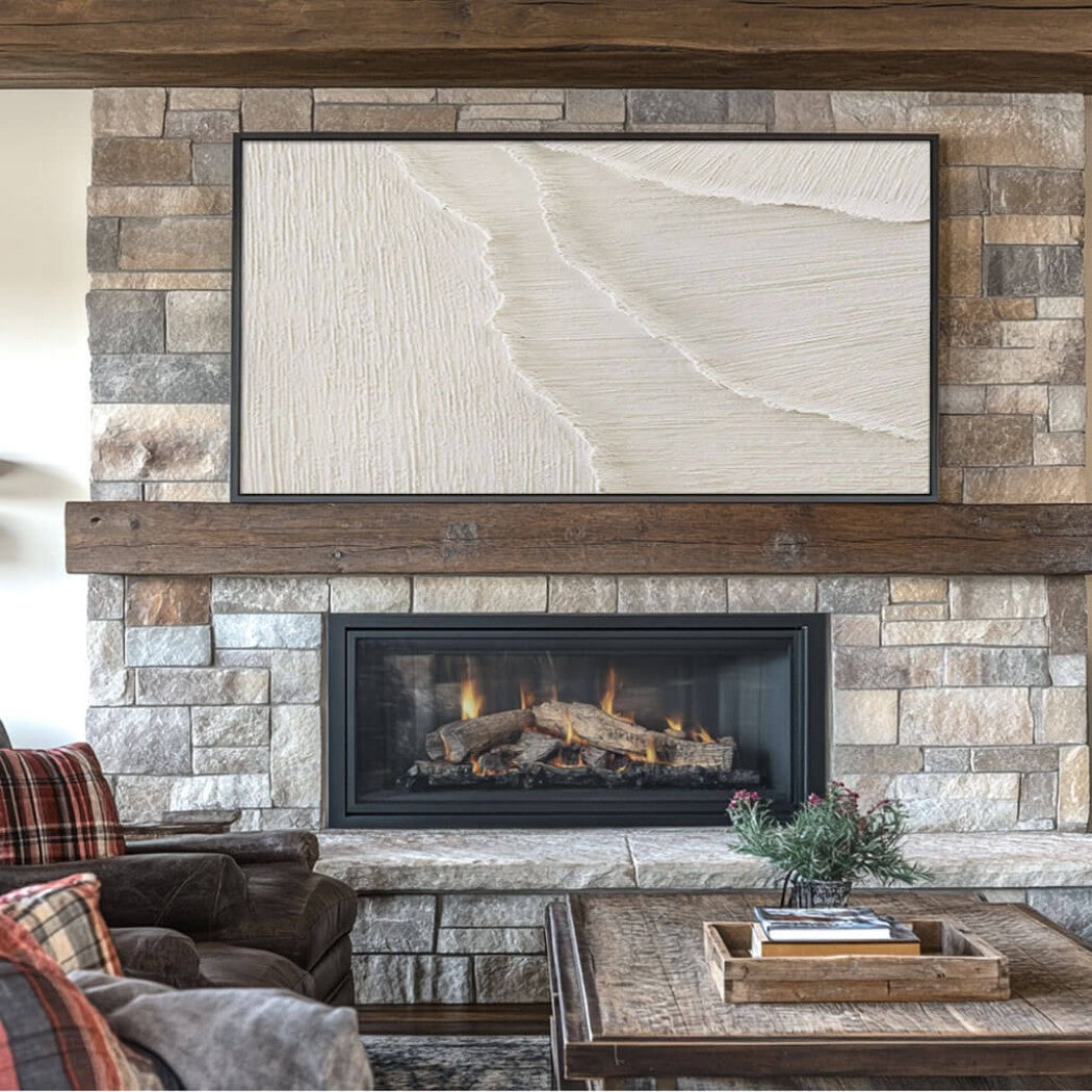 Chalk Dune – Textured Minimalist Hand-Painted Oil Painting