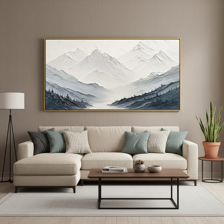Glacial Silence – Textured Landscape Hand-Painted Oil Painting