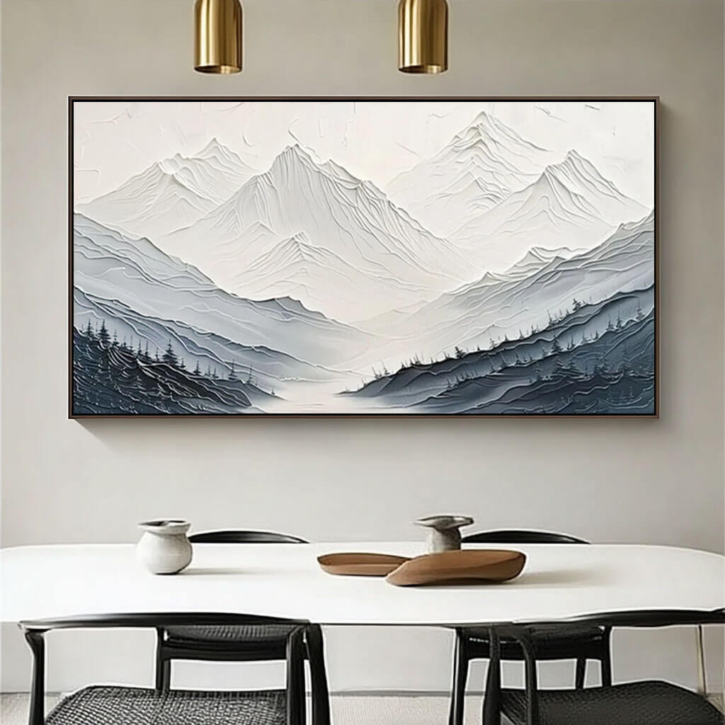 Glacial Silence – Textured Landscape Hand-Painted Oil Painting