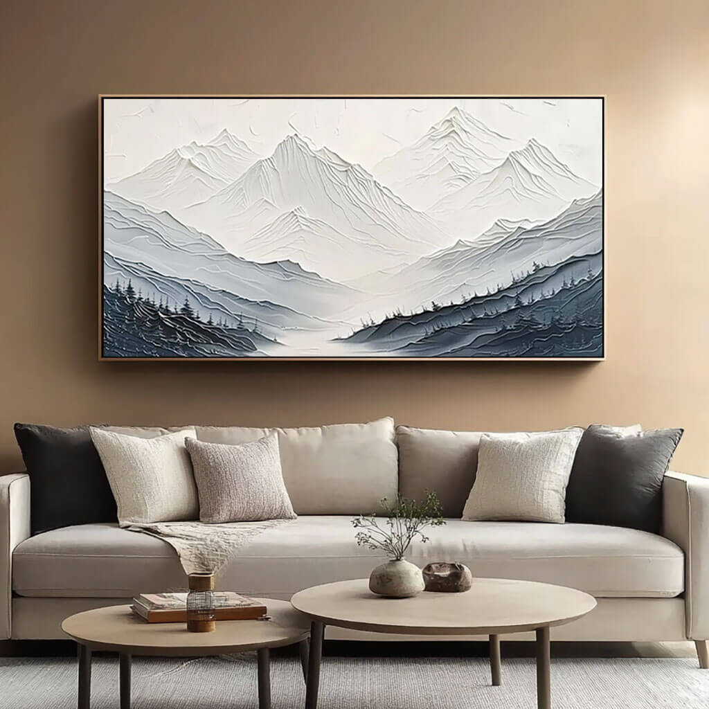 Glacial Silence – Textured Landscape Hand-Painted Oil Painting