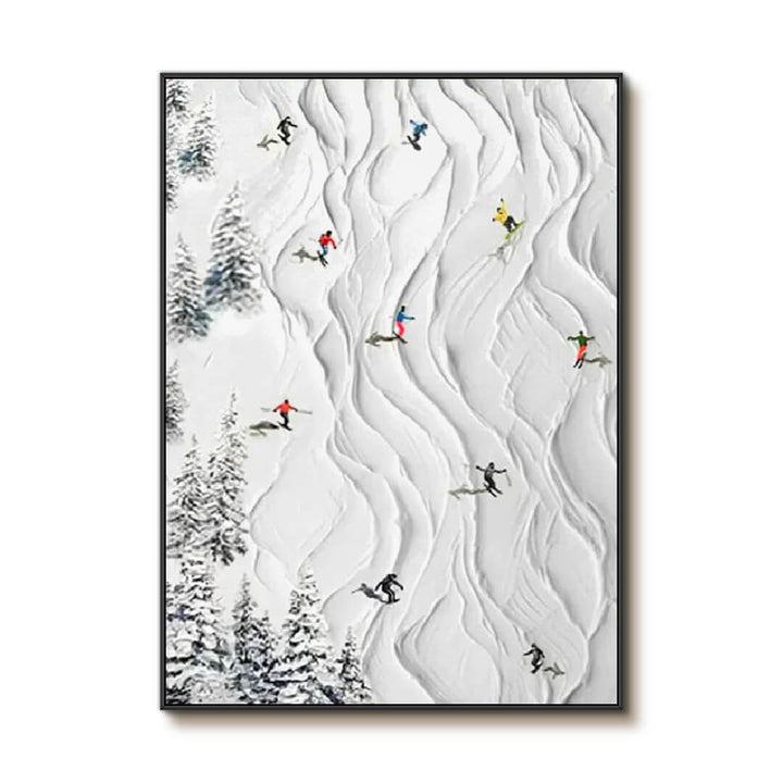 Powder Impasto – Ski Slope Hand-Painted Oil Painting