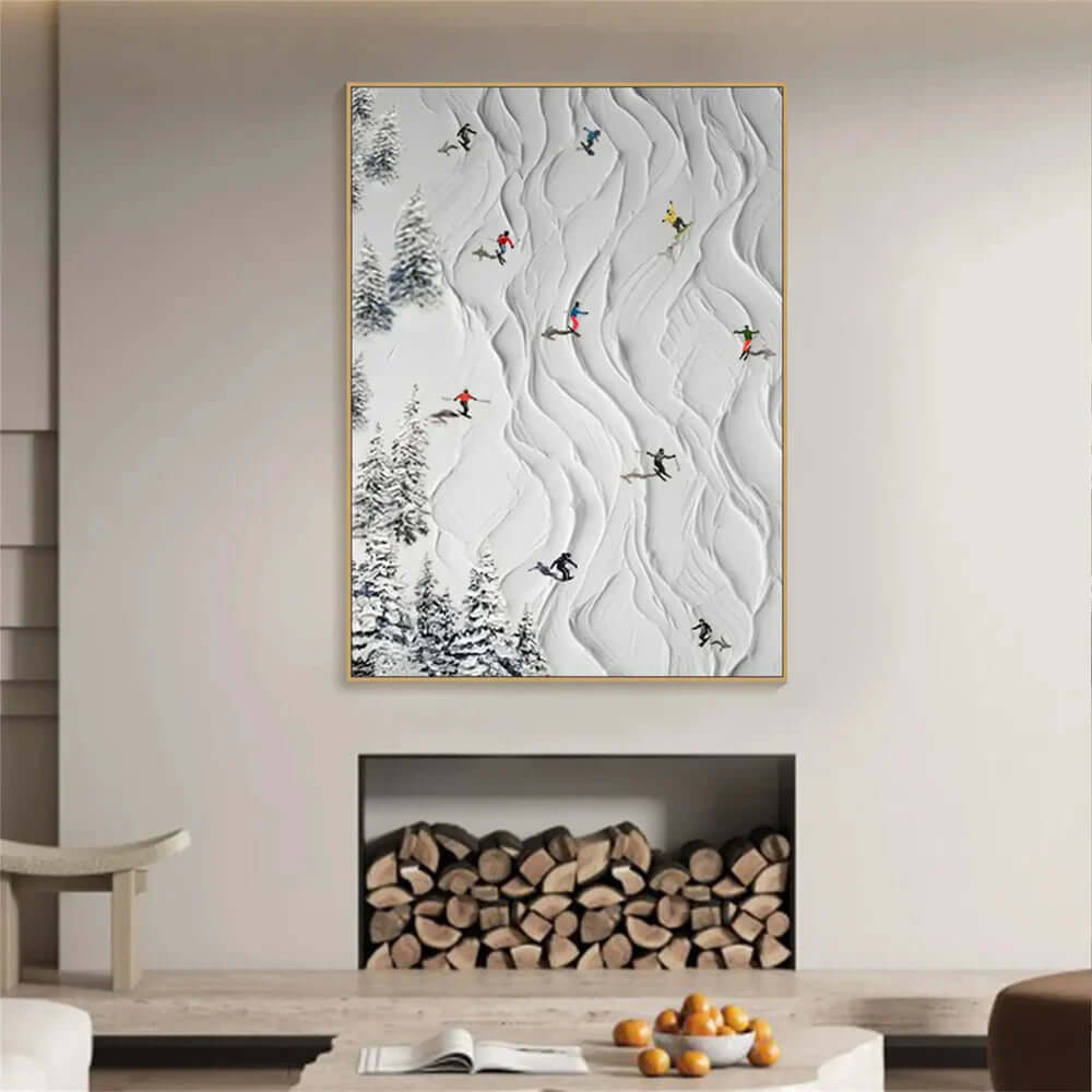 Powder Impasto – Ski Slope Hand-Painted Oil Painting