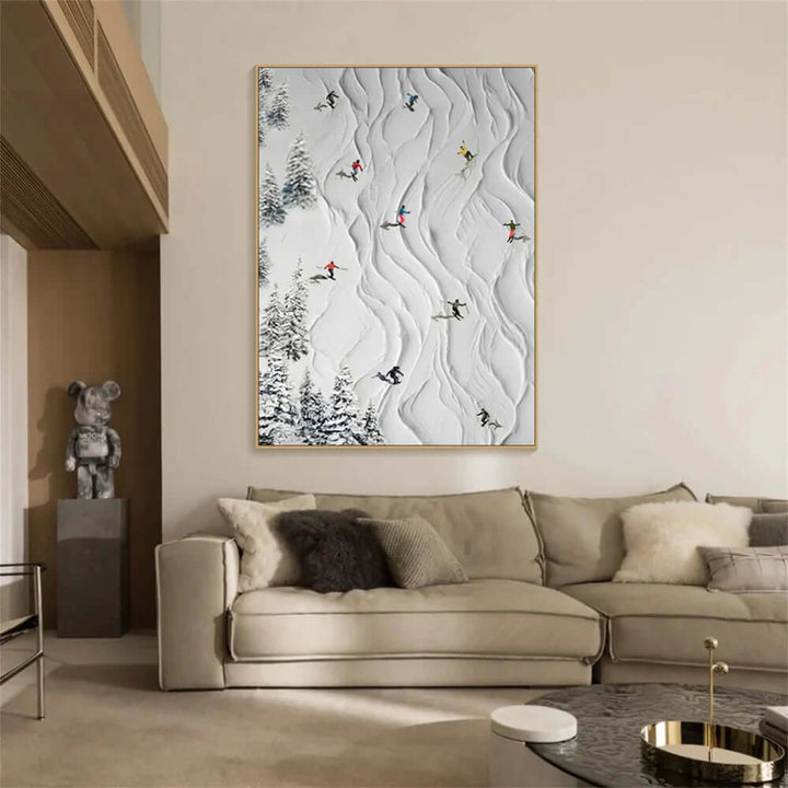 Powder Impasto – Ski Slope Hand-Painted Oil Painting