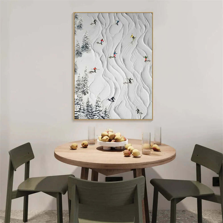 Powder Impasto – Ski Slope Hand-Painted Oil Painting