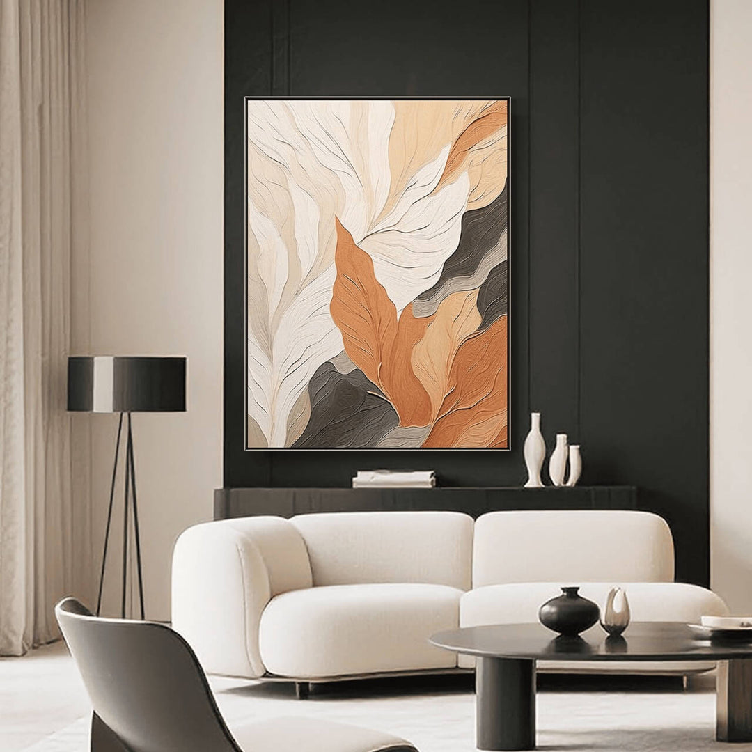 Terracotta Foliage – Textured Hand-Painted Oil Painting