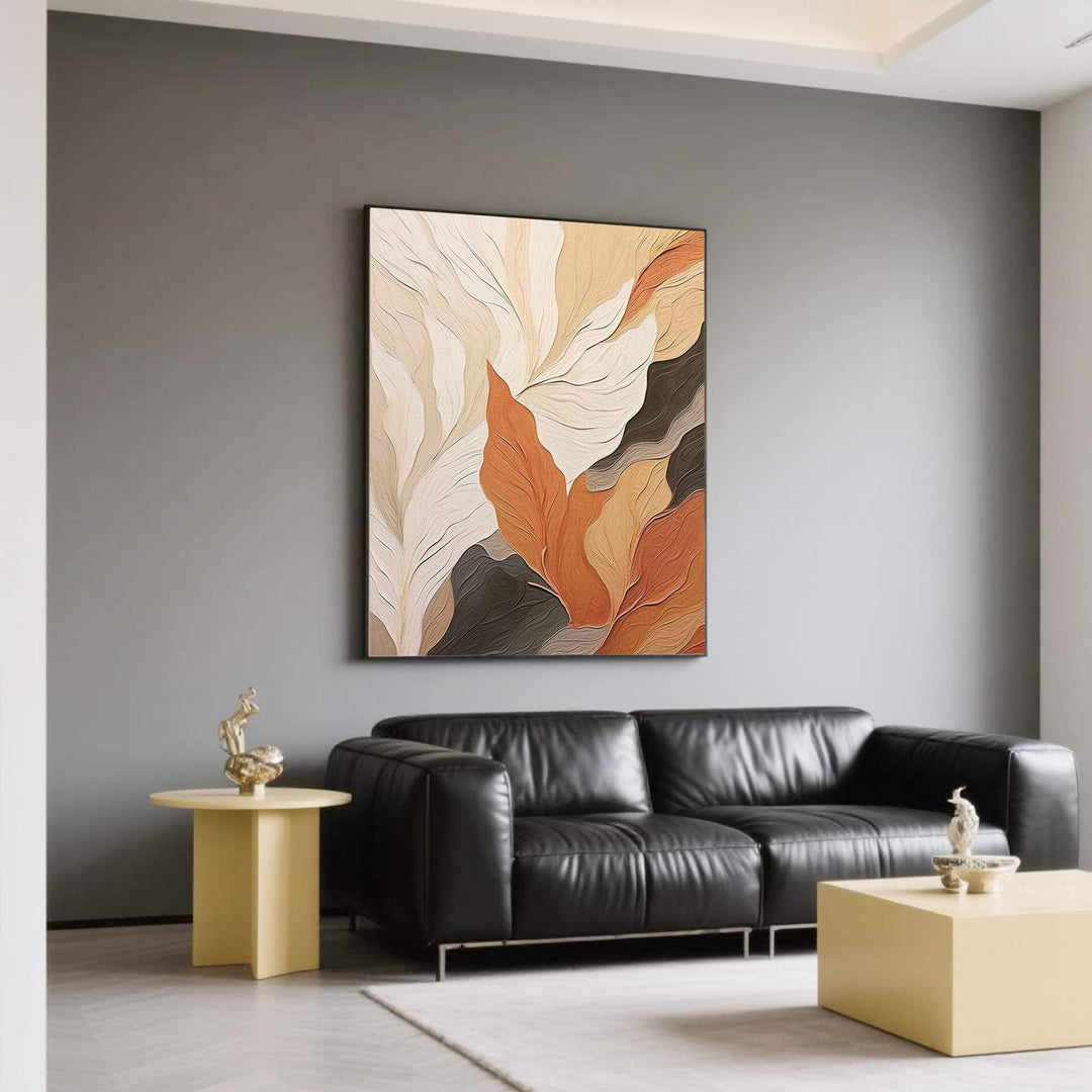 Terracotta Foliage – Textured Hand-Painted Oil Painting