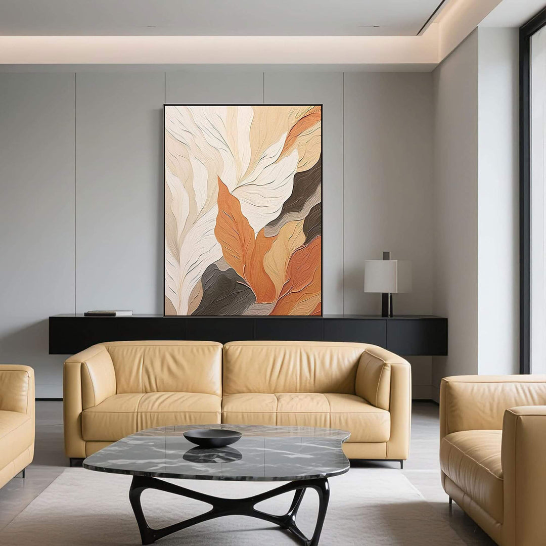 Terracotta Foliage – Textured Hand-Painted Oil Painting