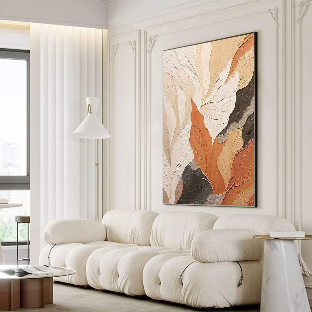 Terracotta Foliage – Textured Hand-Painted Oil Painting