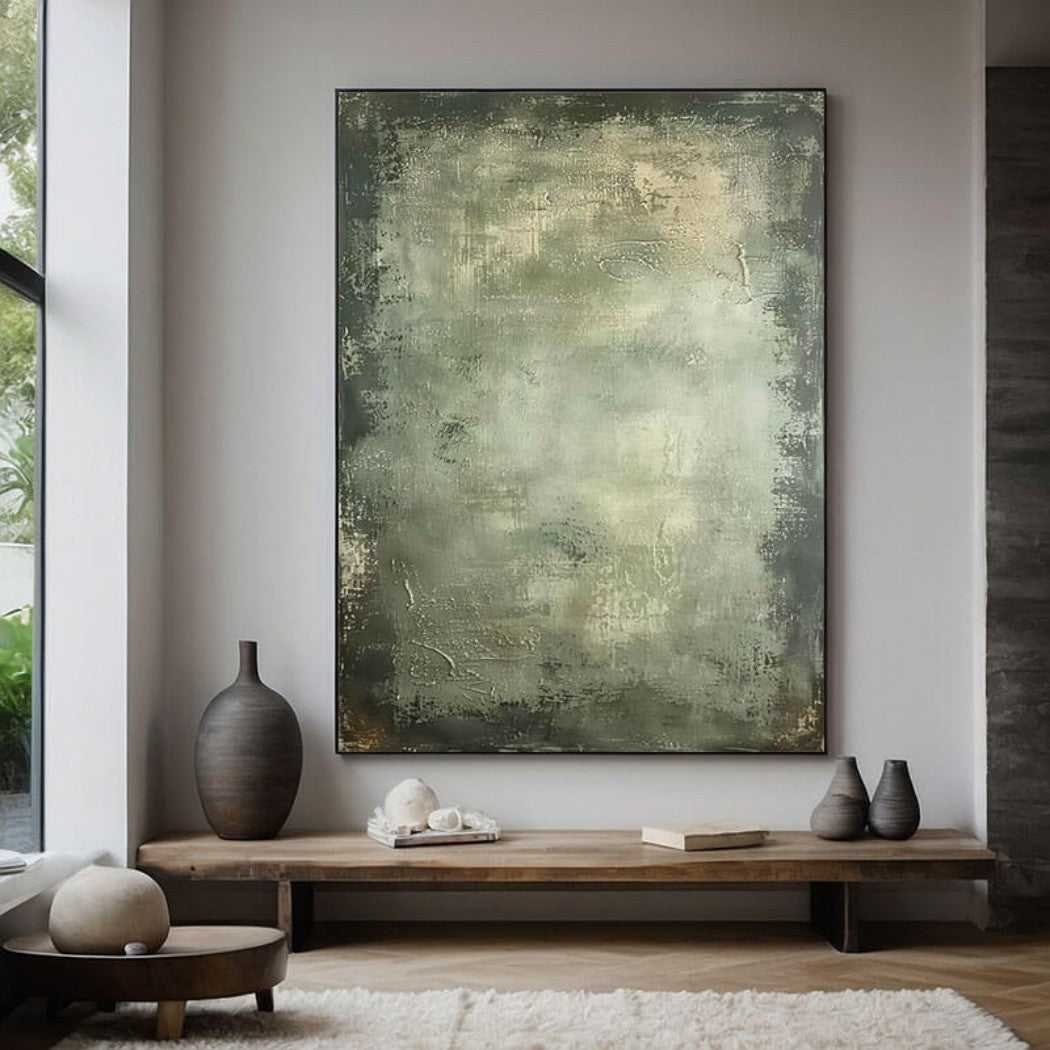 Veridian Tarnish – Textured Hand-Painted Oil Painting