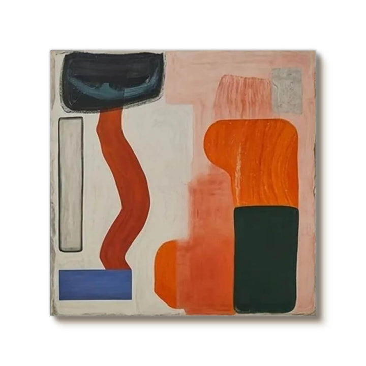 Vermilion Current – Abstract Hand-Painted Oil Painting