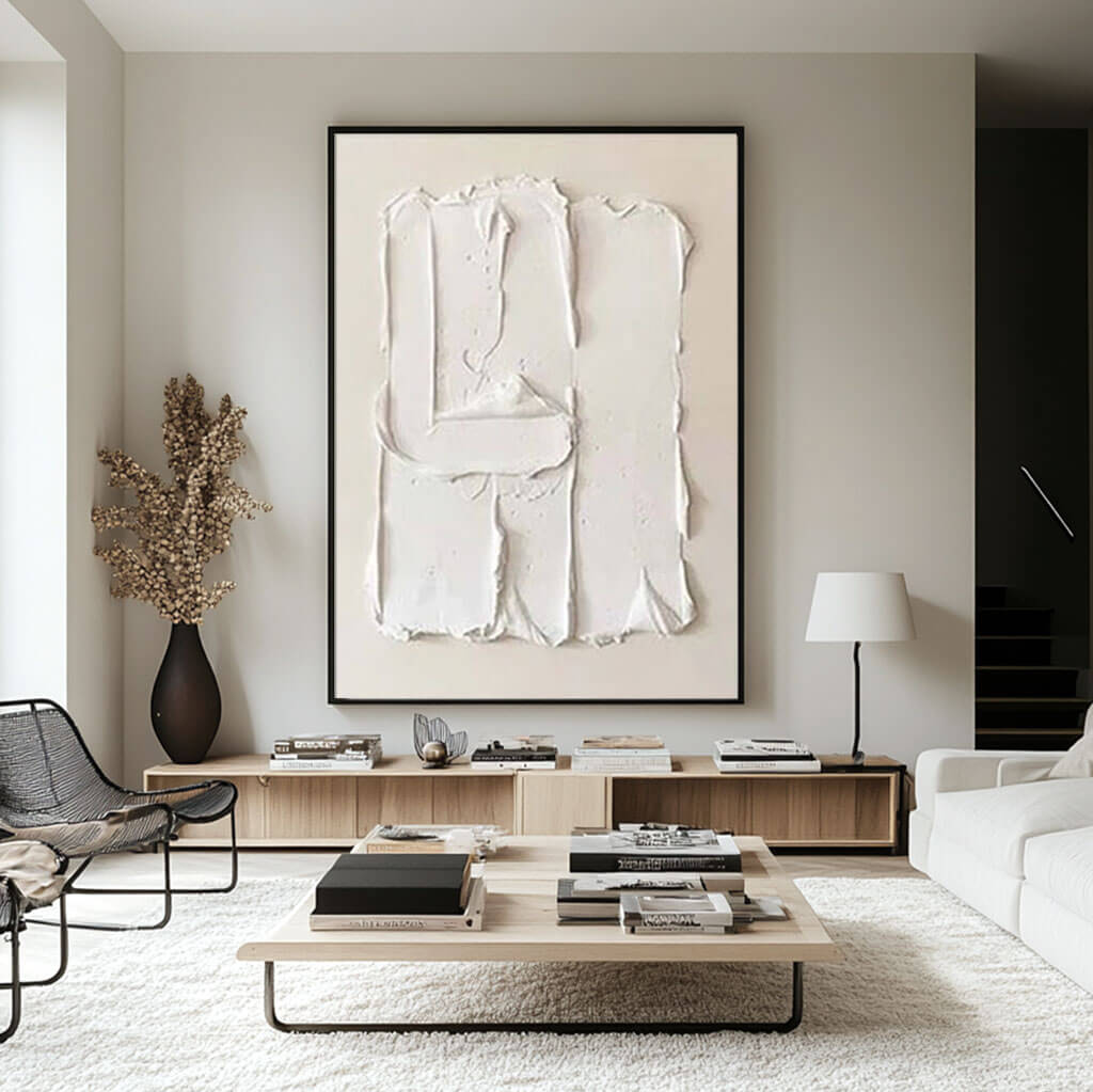 Gestural Slab – Wabi-Sabi Hand-Painted Oil Painting