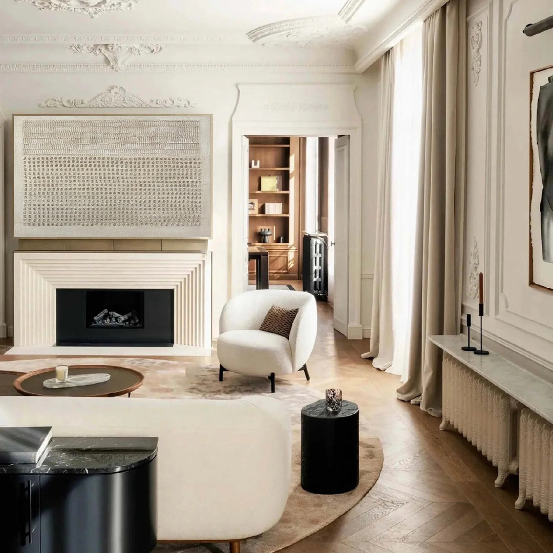 Glyphic Repetition – Wabi-Sabi Hand-Painted Oil Painting