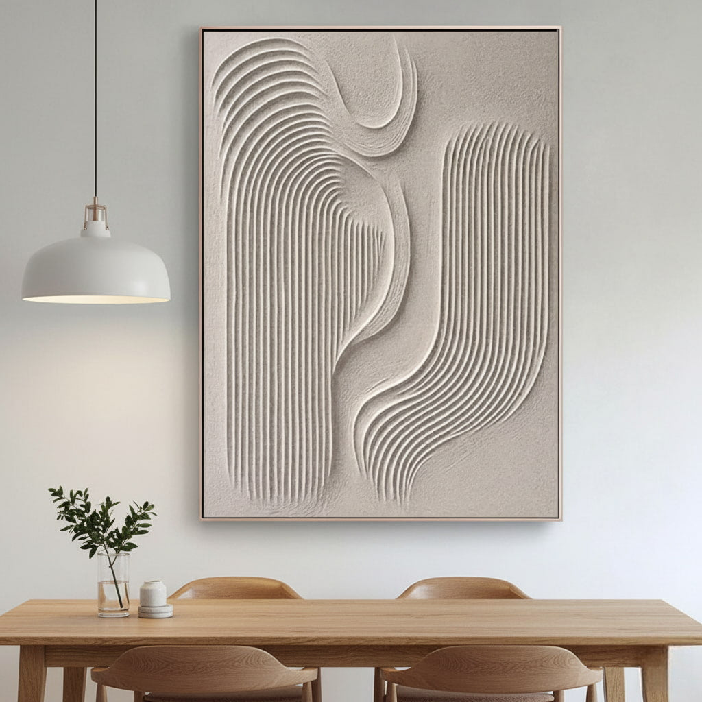 Kinetic Furrow – Sculptural Hand-Painted Oil Painting