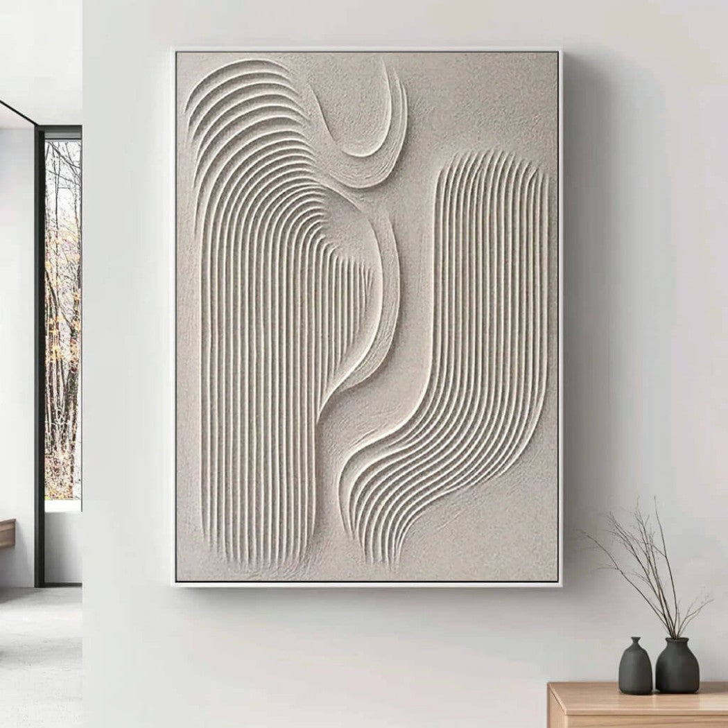 Kinetic Furrow – Sculptural Hand-Painted Oil Painting