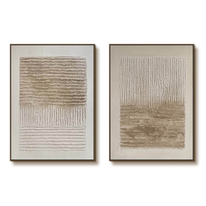 Kinetic Lines – Wabi-Sabi Hand-Painted Diptych Set