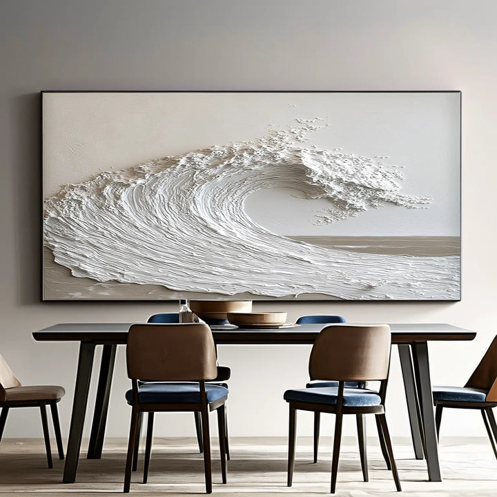 Monolithic Wave – Wabi-Sabi Hand-Painted Oil Painting