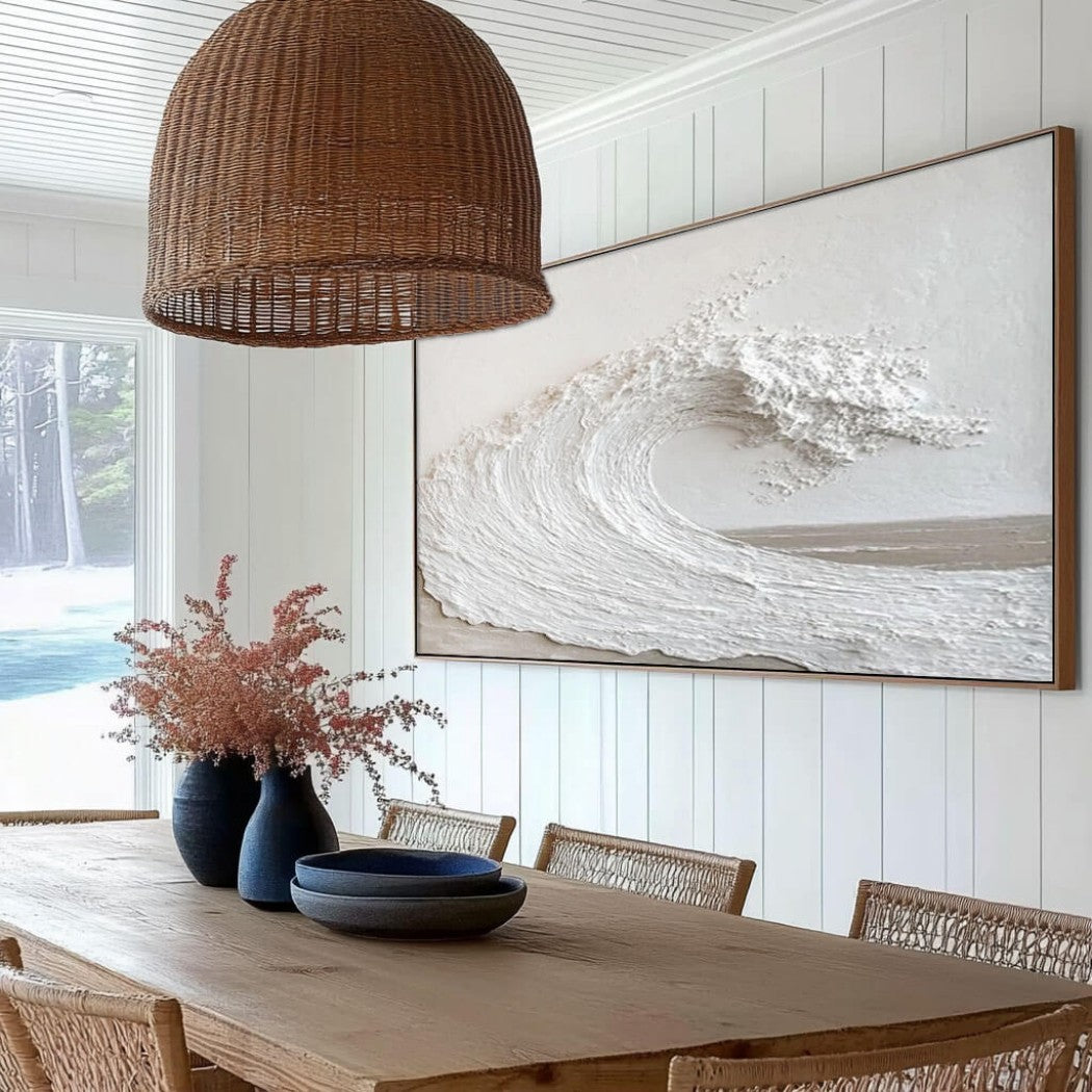 Monolithic Wave – Wabi-Sabi Hand-Painted Oil Painting