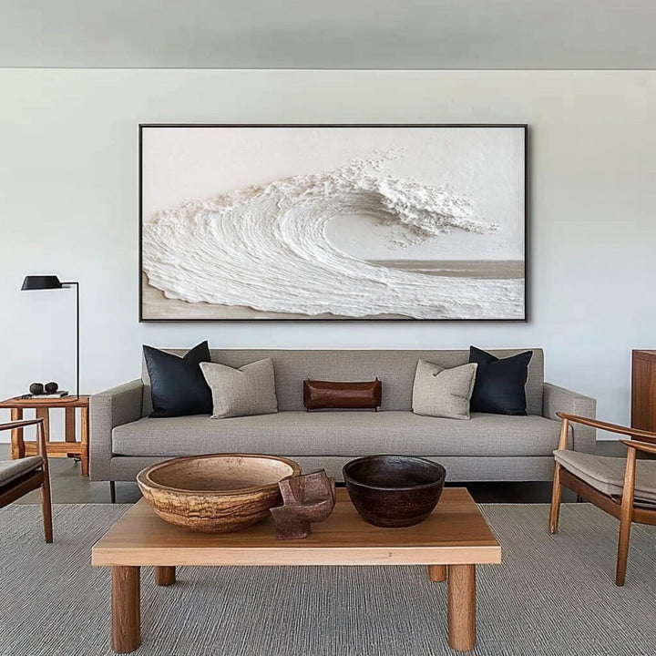 Monolithic Wave – Wabi-Sabi Hand-Painted Oil Painting