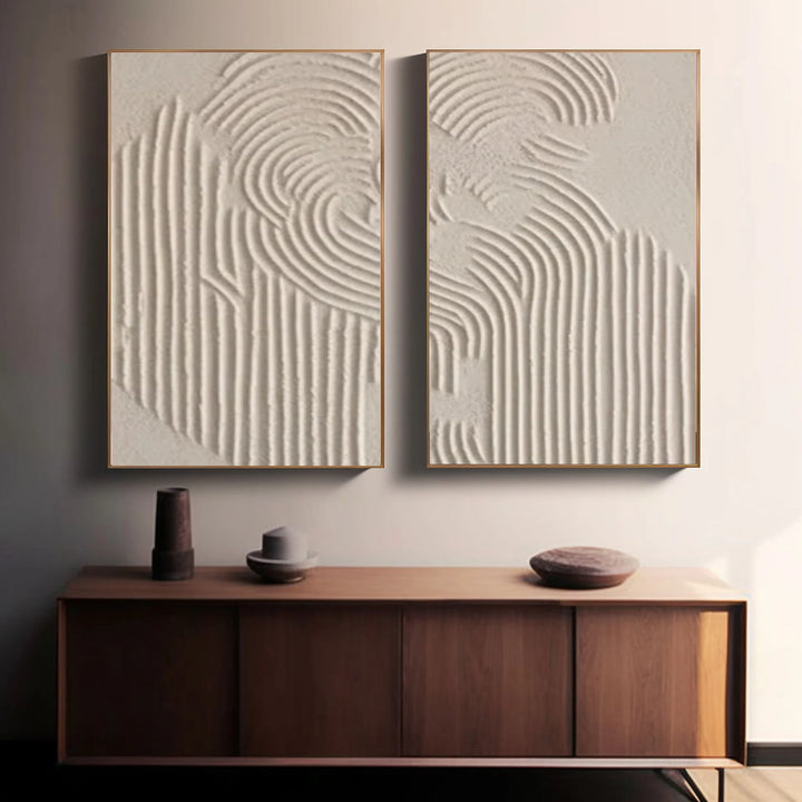 Concentric Flow – Wabi-Sabi Hand-Painted Diptych Set