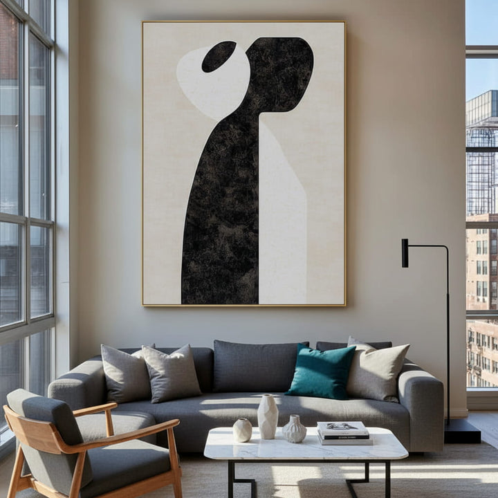 Yin-Yang Embrace – Abstract Hand-Painted Oil Painting