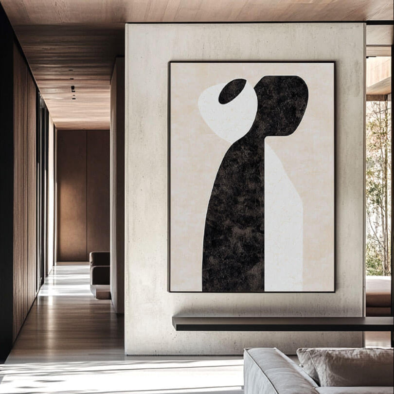 Yin-Yang Embrace – Abstract Hand-Painted Oil Painting