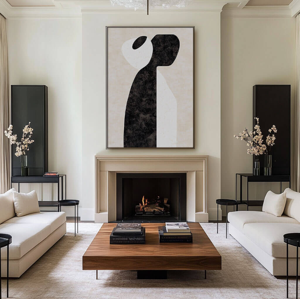 Yin-Yang Embrace – Abstract Hand-Painted Oil Painting