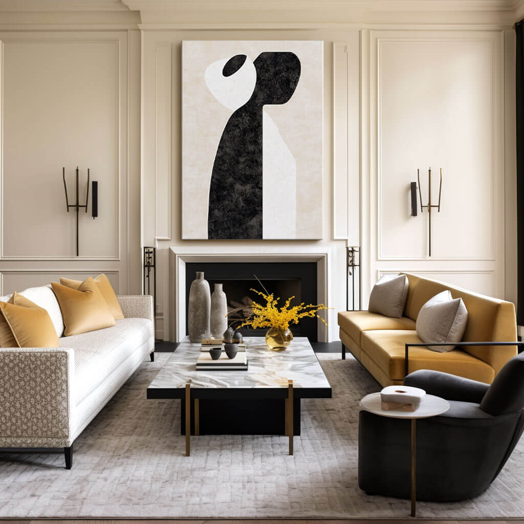 Yin-Yang Embrace – Abstract Hand-Painted Oil Painting